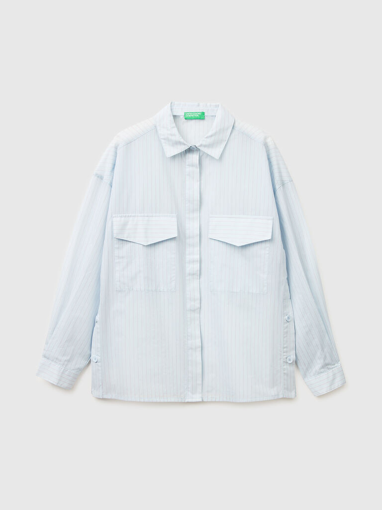 Striped shirt with slits