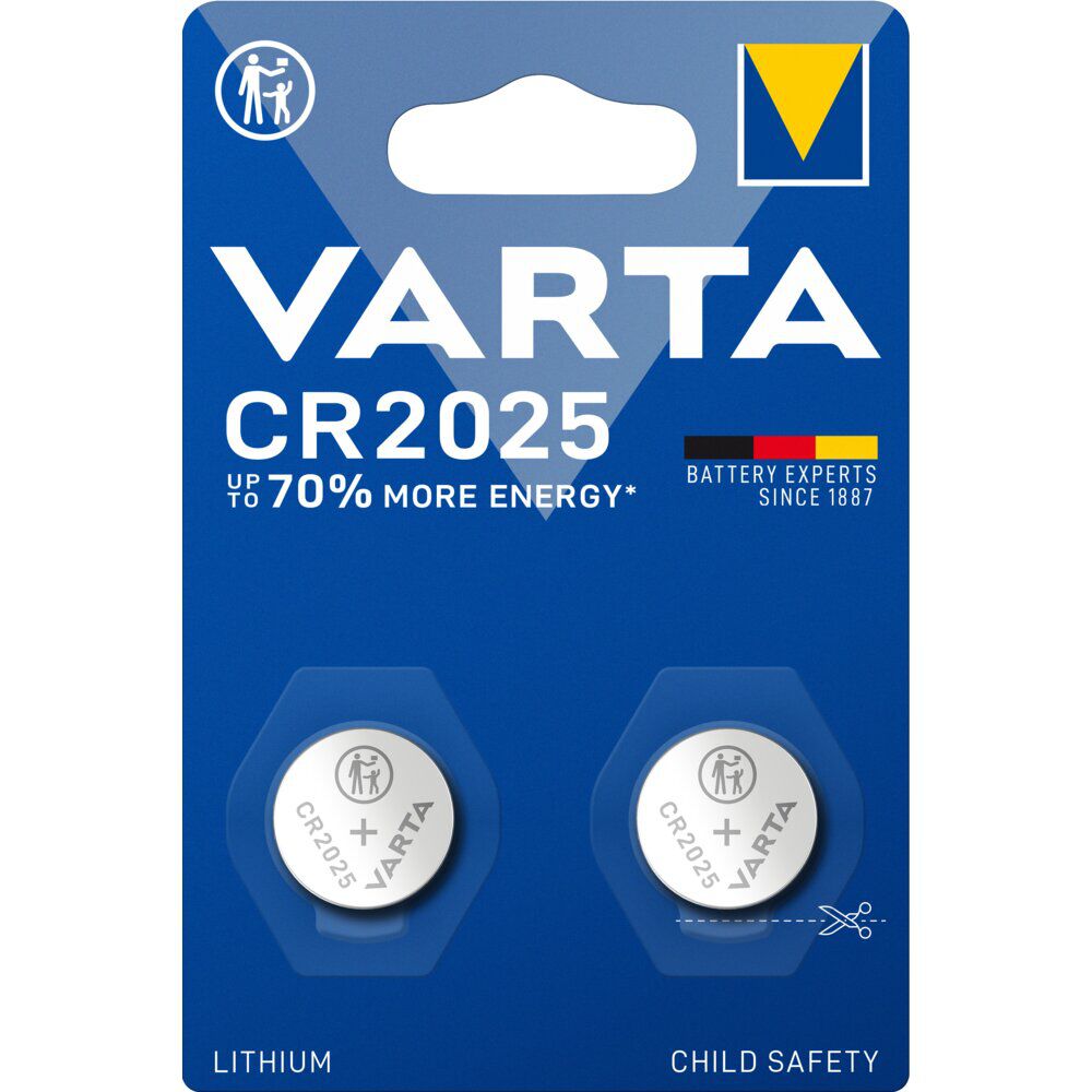 Pile lithium plates Varta CR2025 x2