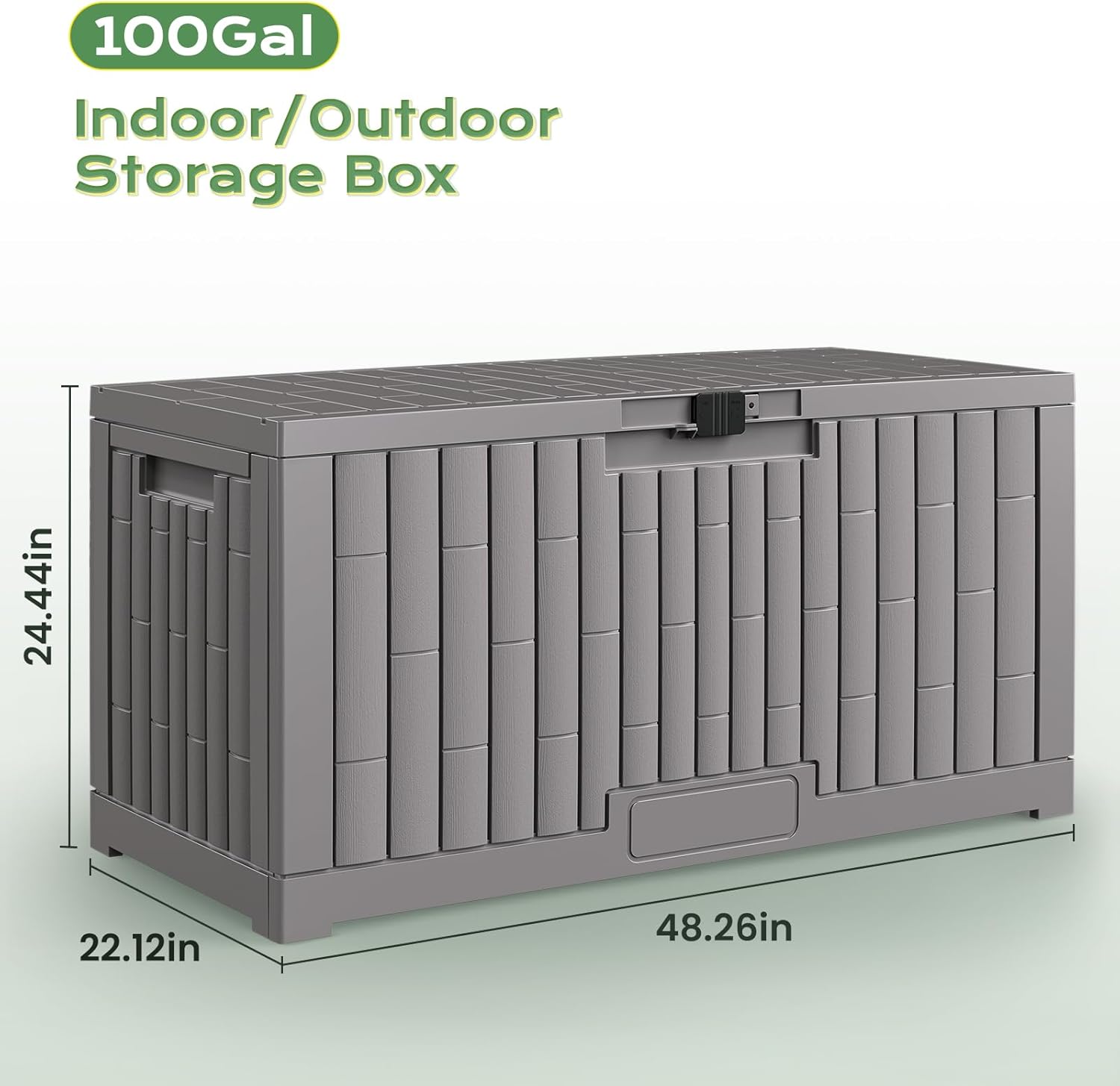Jocoevol Deck Box 100 Gal, UV Resistant & Waterproof Outdoor Storage Box with Lock, Easy Assemble Storage Bins Container for Pool Patio Garden