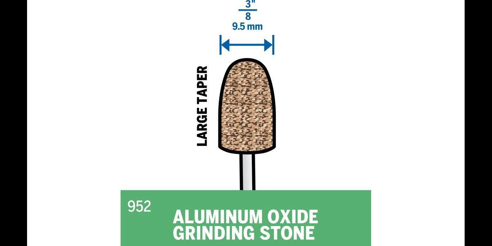 Dremel 952 Aluminum Oxide Metal Grinding/Sharpening Stone Bit For Rotary Tool, 3/16-in