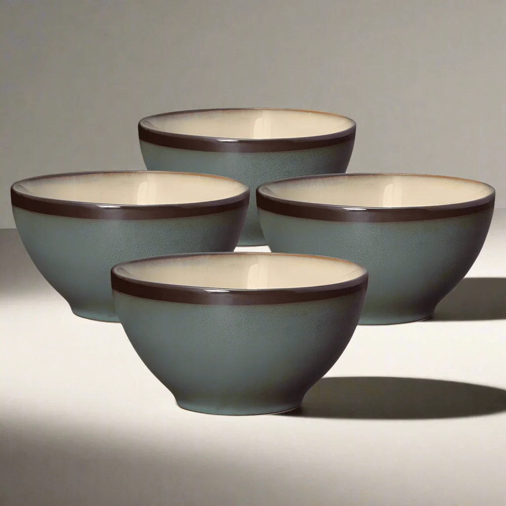 Gourmet Basics Belmont Set of 4 Blue Soup Cereal Bowls