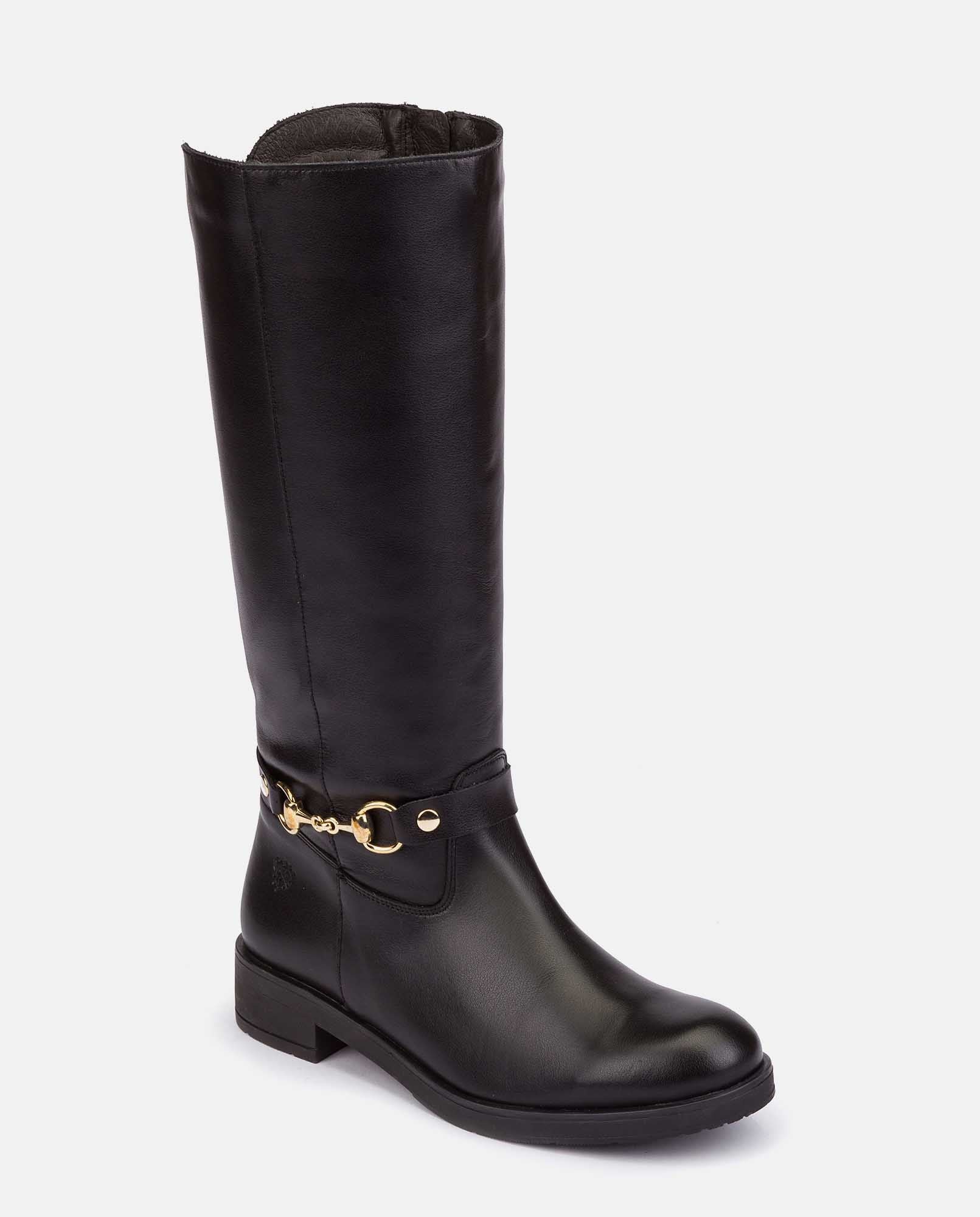 Bota plana ELVAS-002 negro