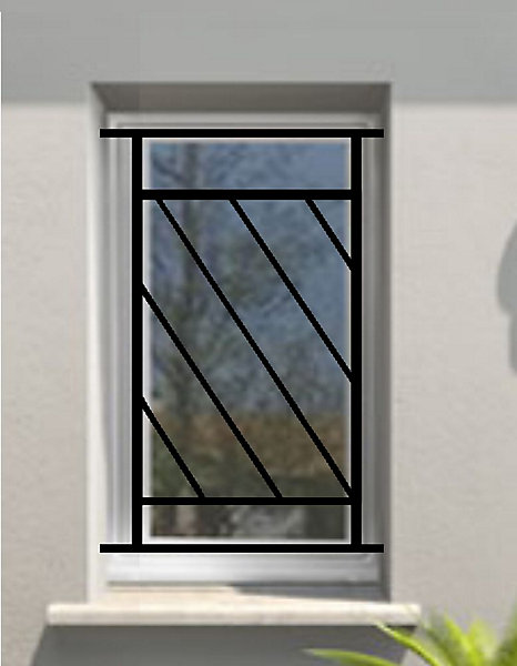 Grille de Defense Diago pour Fenetre H 125 cm x L 60 cm (côte tableau)