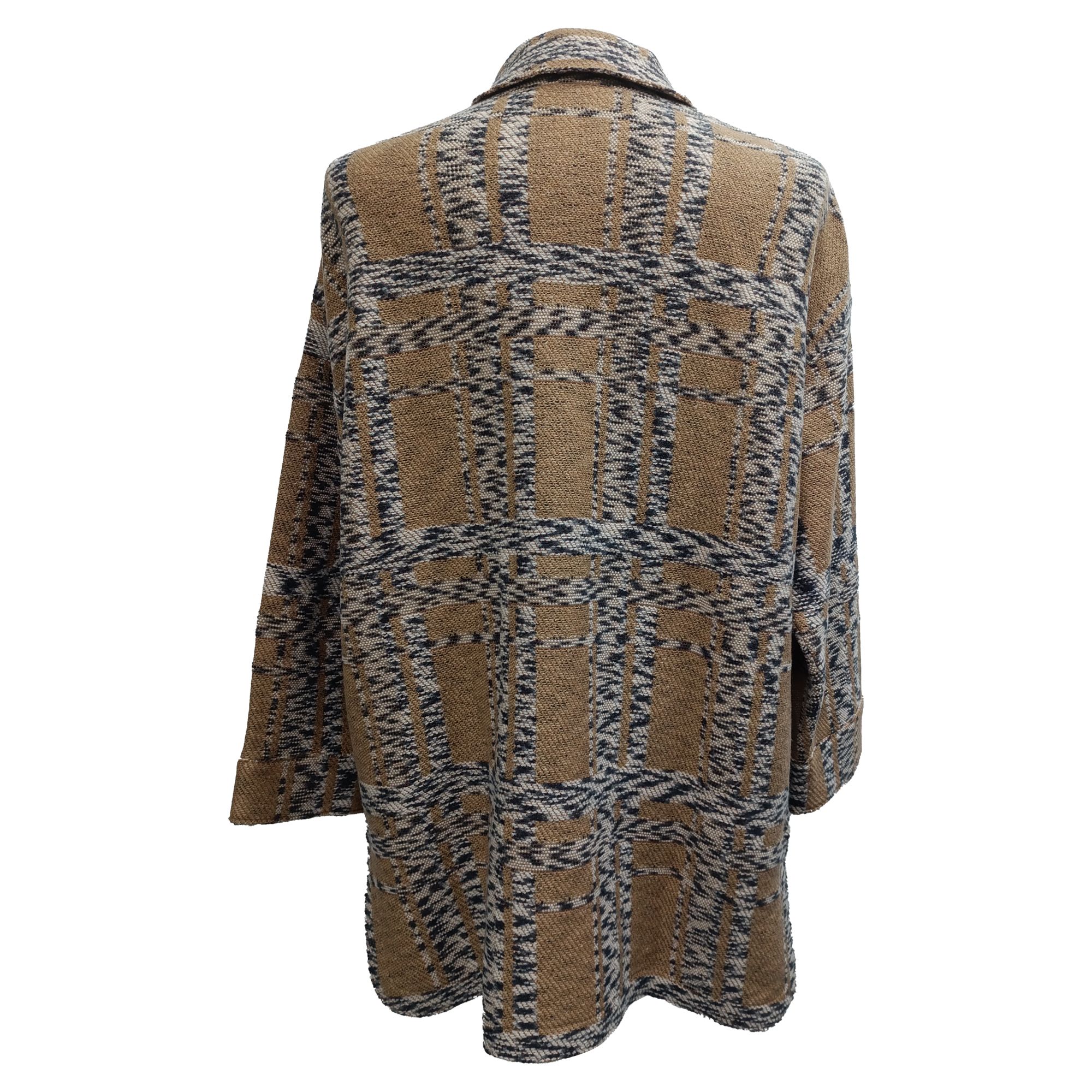 M Missoni Preloved Knitted Button-Down Coat with Pockets in Brown Wool