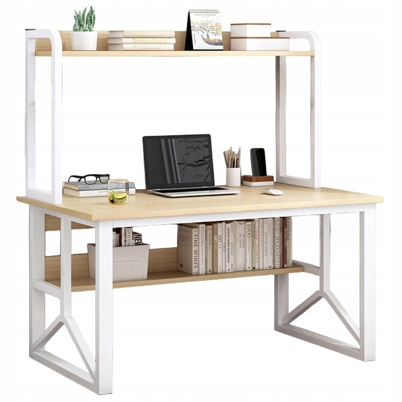Biurko komputerowe jasny dąb nowoczesne loft 120 cm