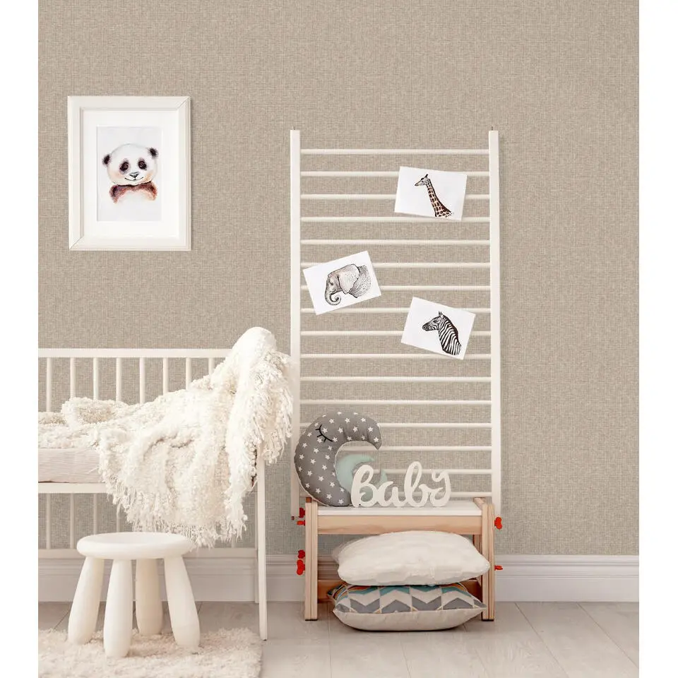 Dutch Wallcoverings - Grace Hessian text. plain gold - GR322704