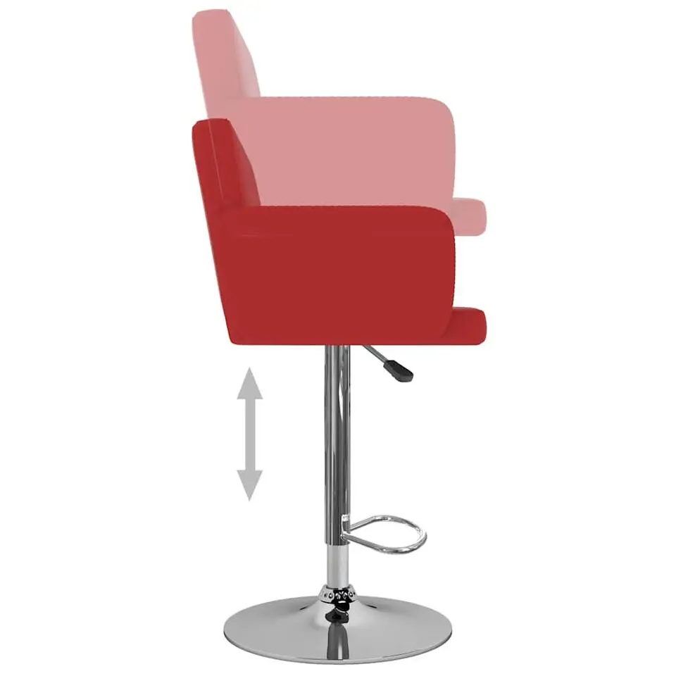 vidaXL 360° draaibare Barstoelen met armleuningen - Rood - Kunstleer - 2 St.