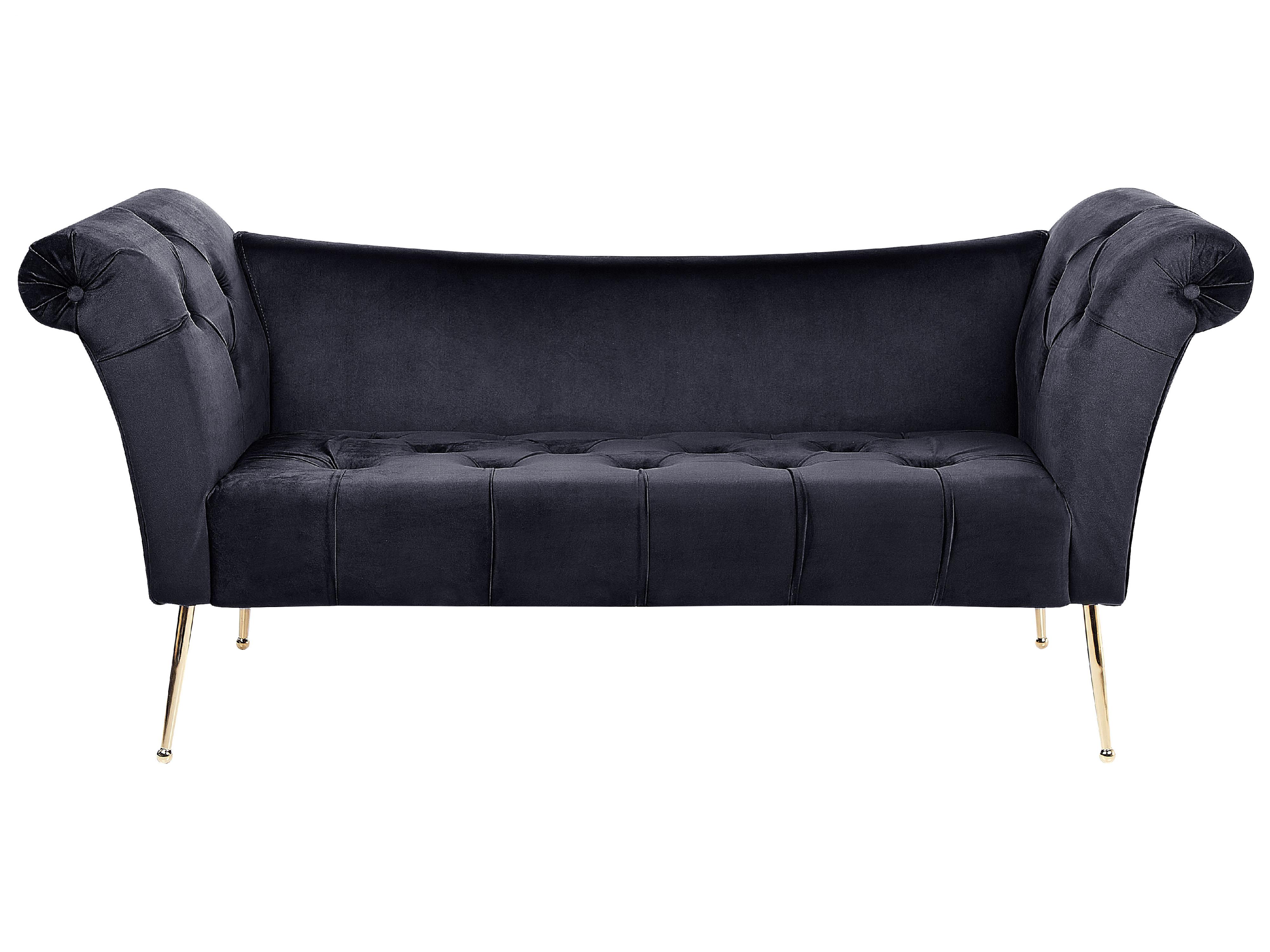 Chaise Longue NANTILLY Velvet Black