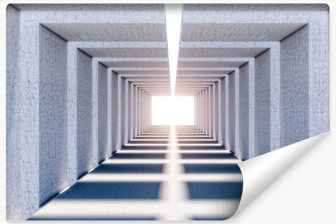 Fototapeta Nowoczesny BETONOWY Tunel 3D 90x60cm