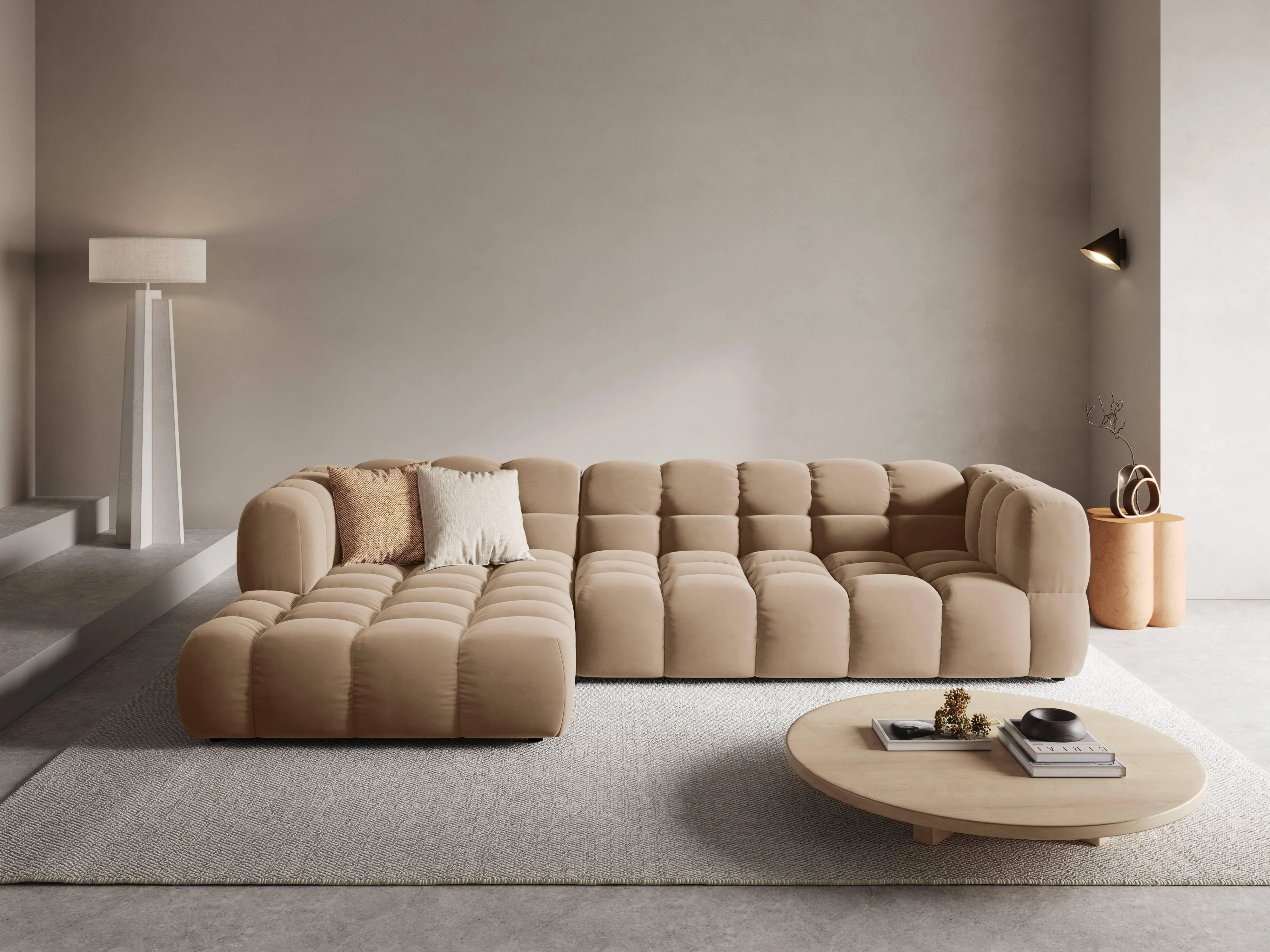 4-zits hoekbank Sky links velvet