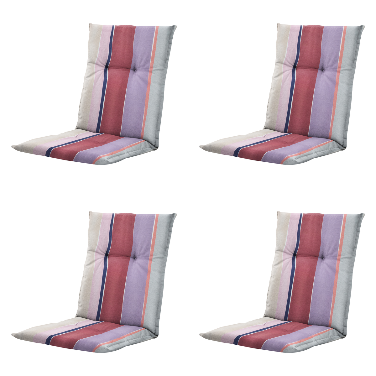 Madison tuinstoelkussen lage rug Nox - mulitkleur - 105x50x6cm - set van 4