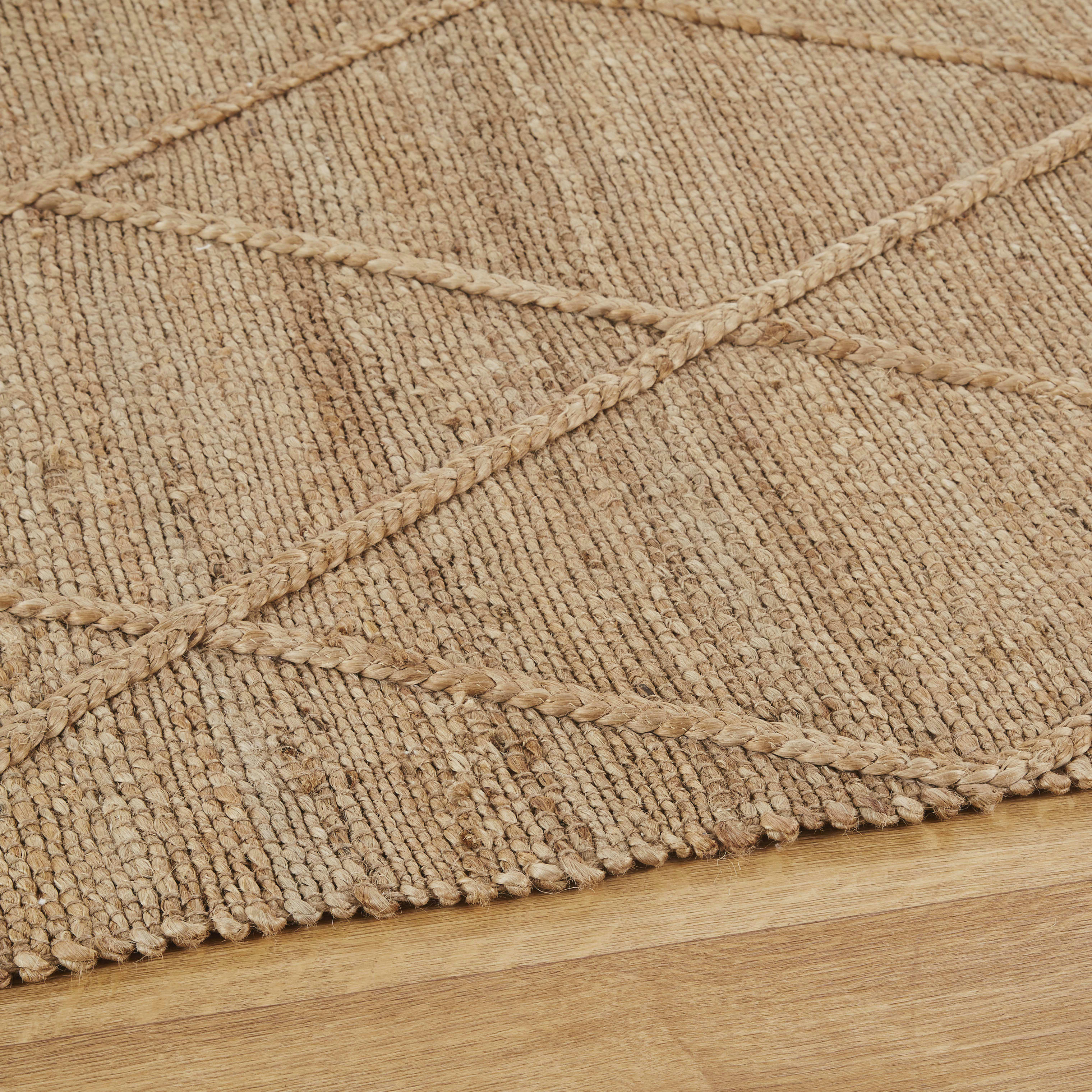 GARRET - Tapis en jute tissé avec tresse 120x180