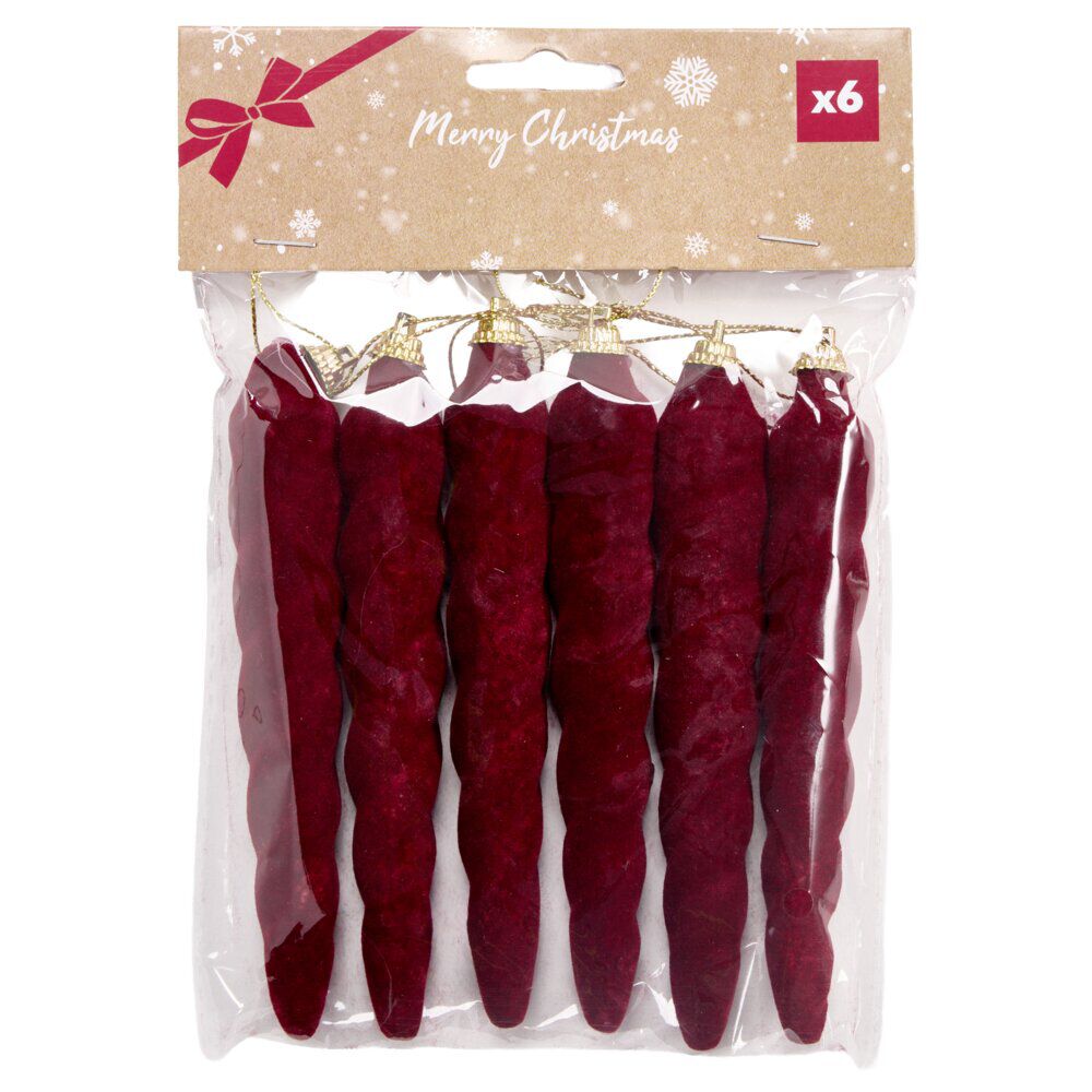 Stalactite floquée x6 à suspendre (2 modèles)