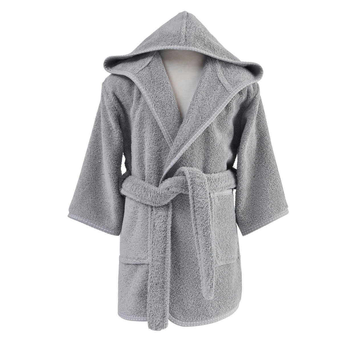 BEIHEI - Peignoir de bain enfant 450 gr/m²  gris perle 06 ans