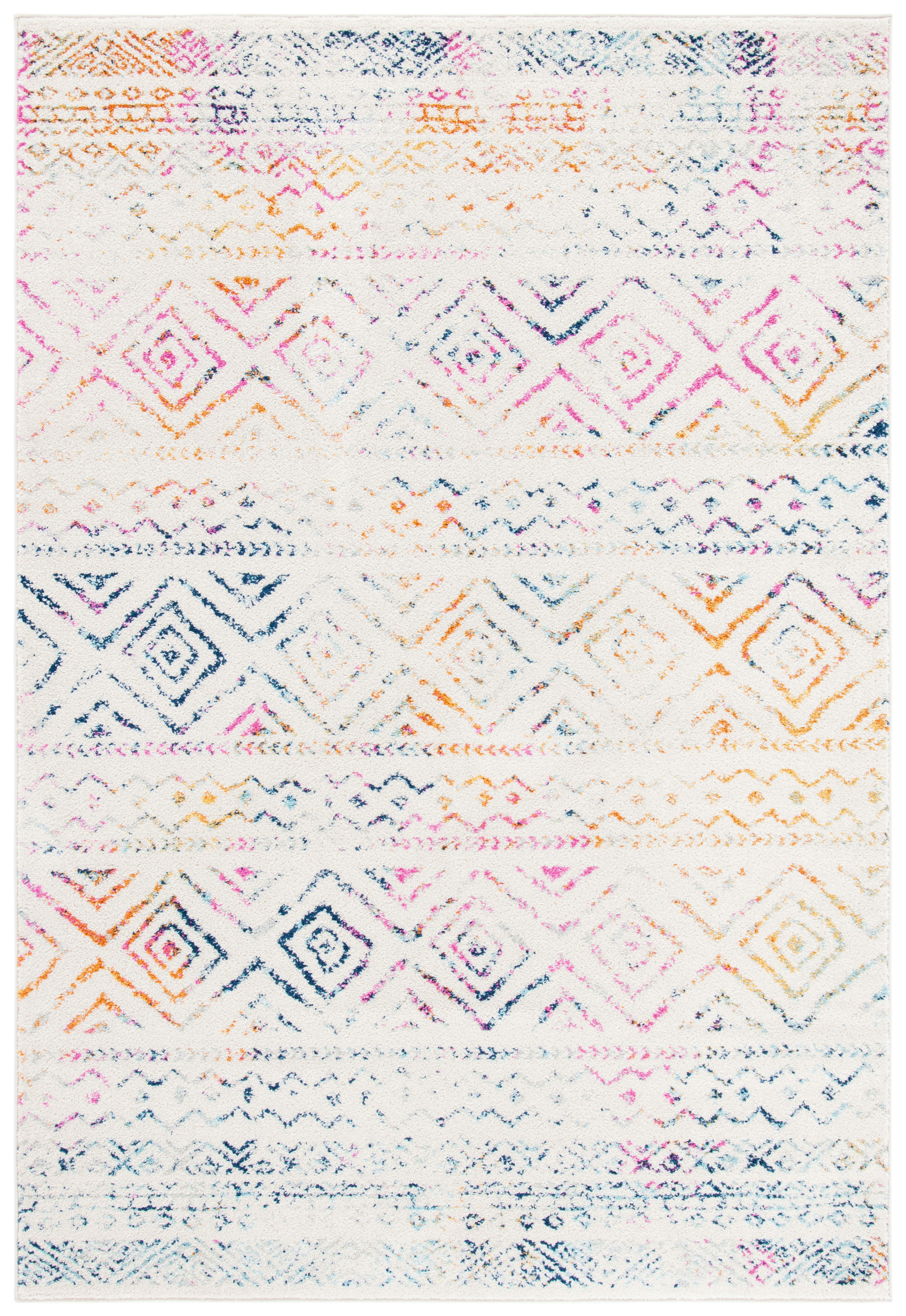 TULUM - Tapis de salon interieur en ivoire & fuchsia, 160 x 229 cm