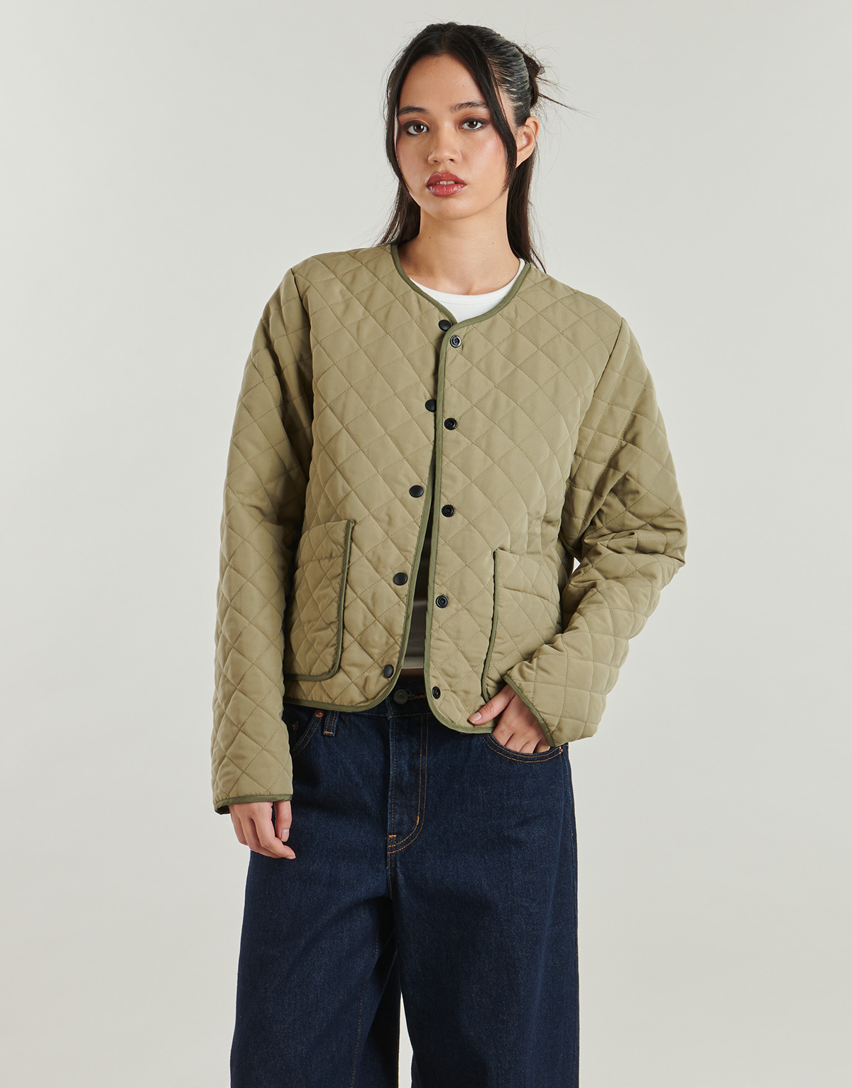 Noisy May - NMHARPER QUILTED JACKET - Kaki