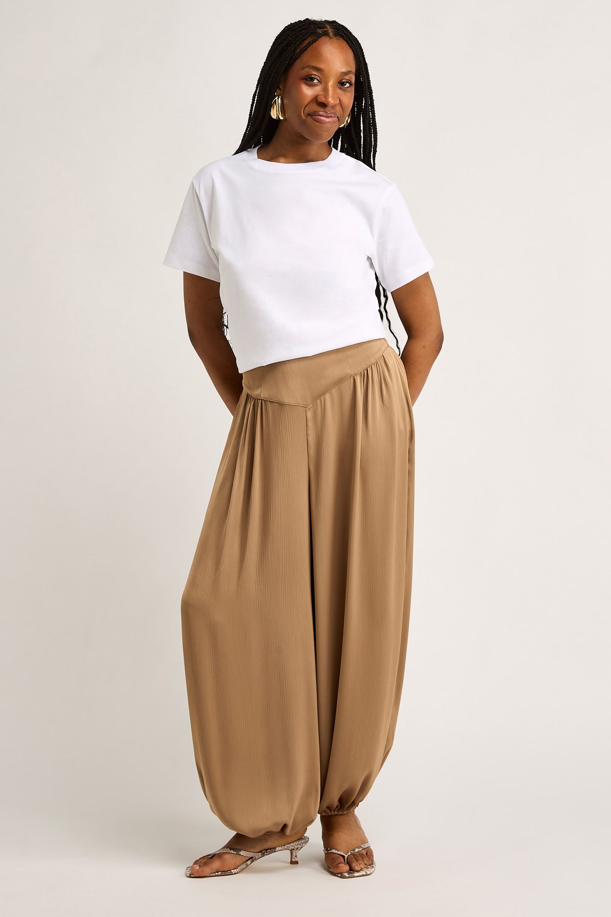 GWD by GEORGE W. DAVIES GWD Tula Satin Trouser Stone