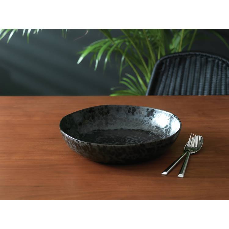 Habitat Preto Stoneware Serving Bowl - Black