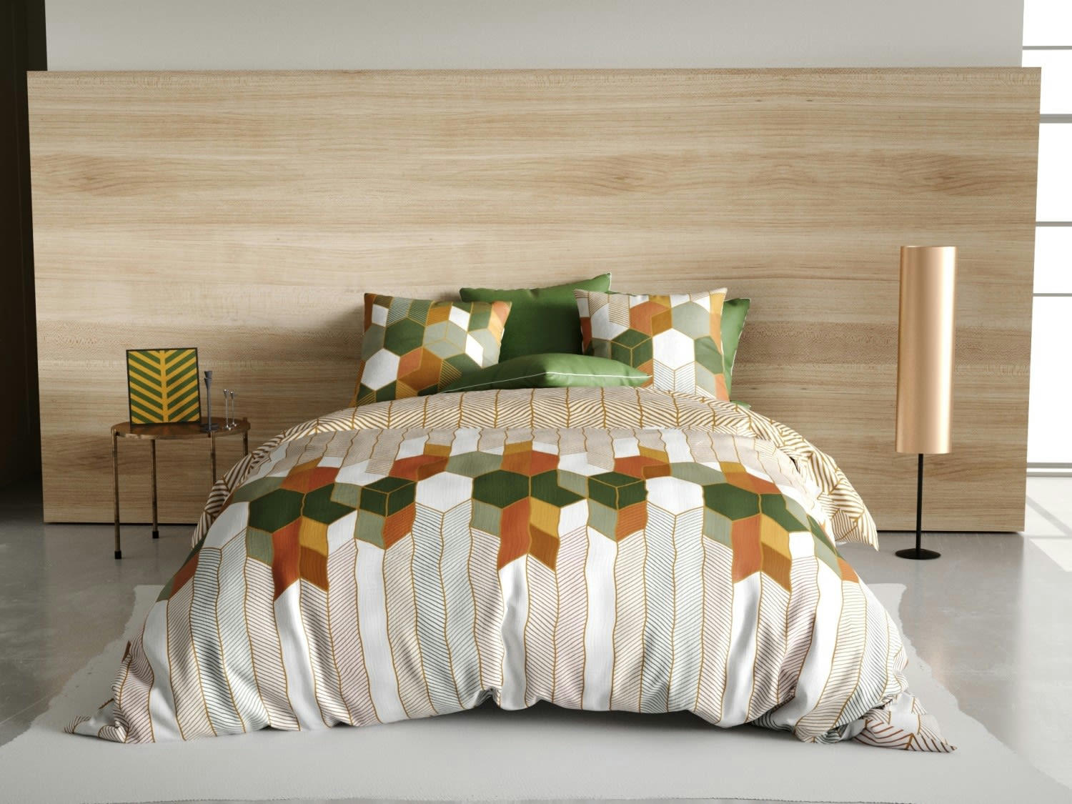 ZÉBU - Parure housse de couette coton orange 220x240 cm