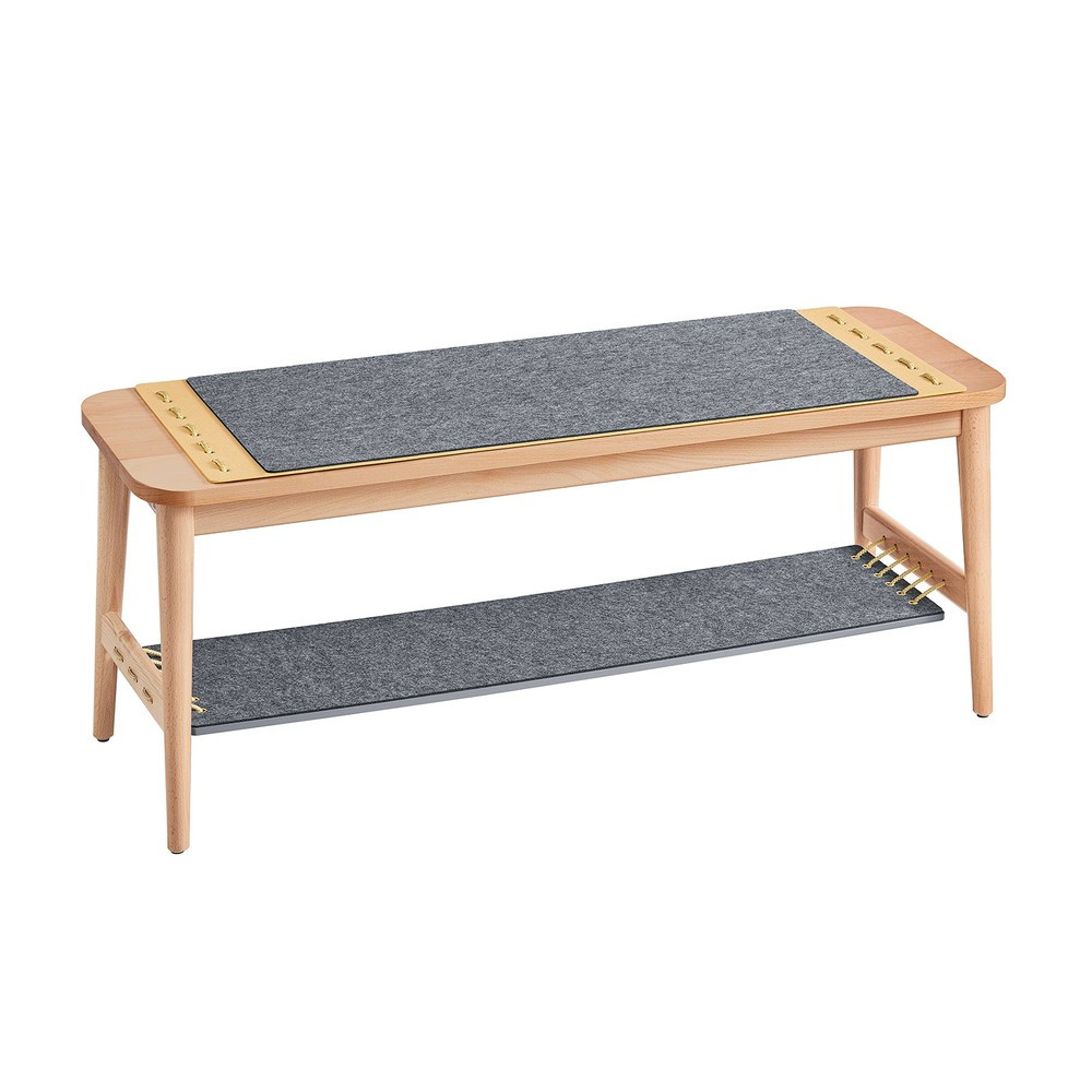 SoBuy Ławka na buty z 2 szufladami 110x37x44.5cm Nowoczesny HFSR01-N