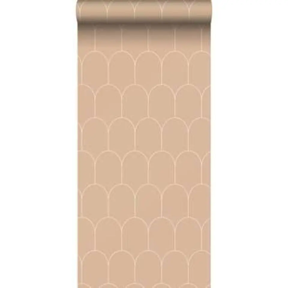 ESTAhome behang - art deco - perzik roze en goud - 0.53 x 10.05 m
