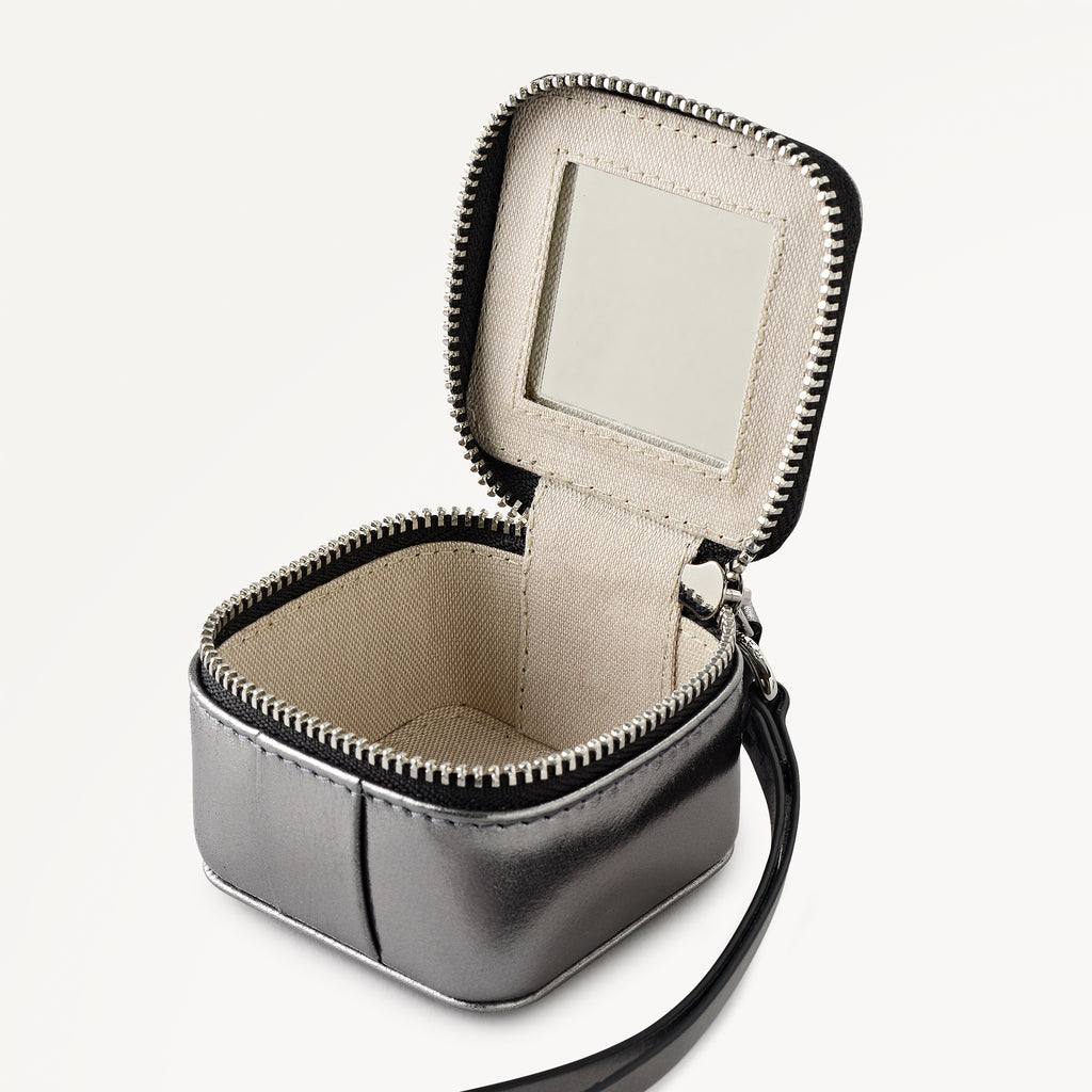 Cube Charm - Leather Zip Around Bag Charm