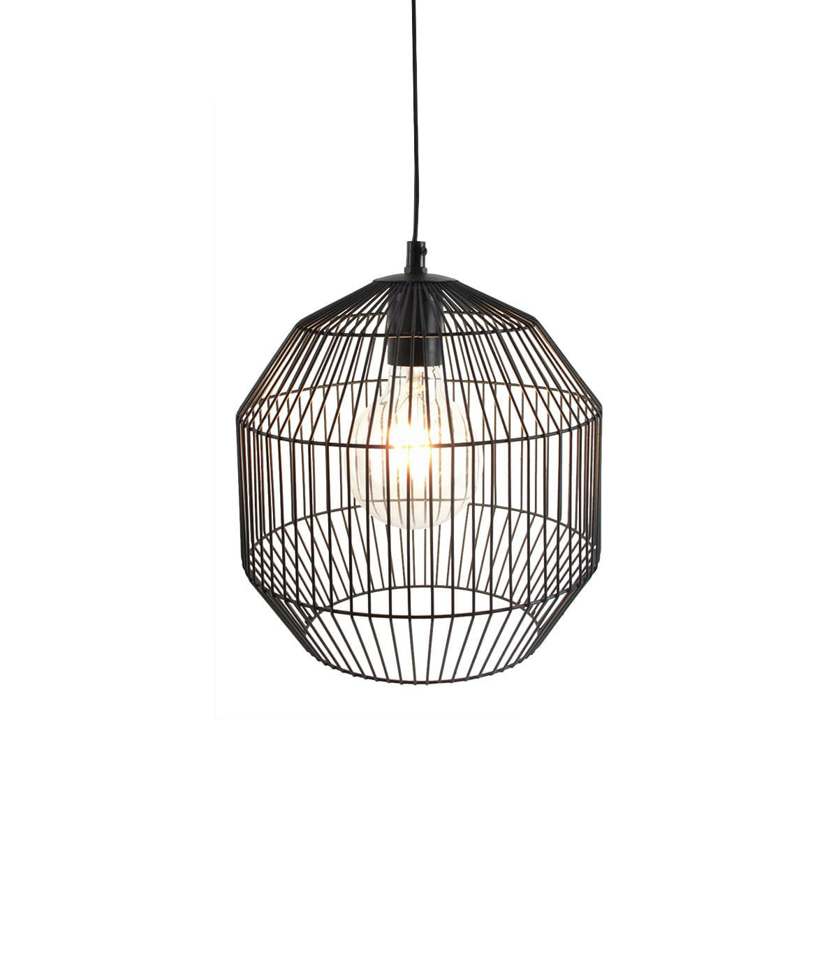 BRASILIA - Suspension en métal noir d. 25 cm