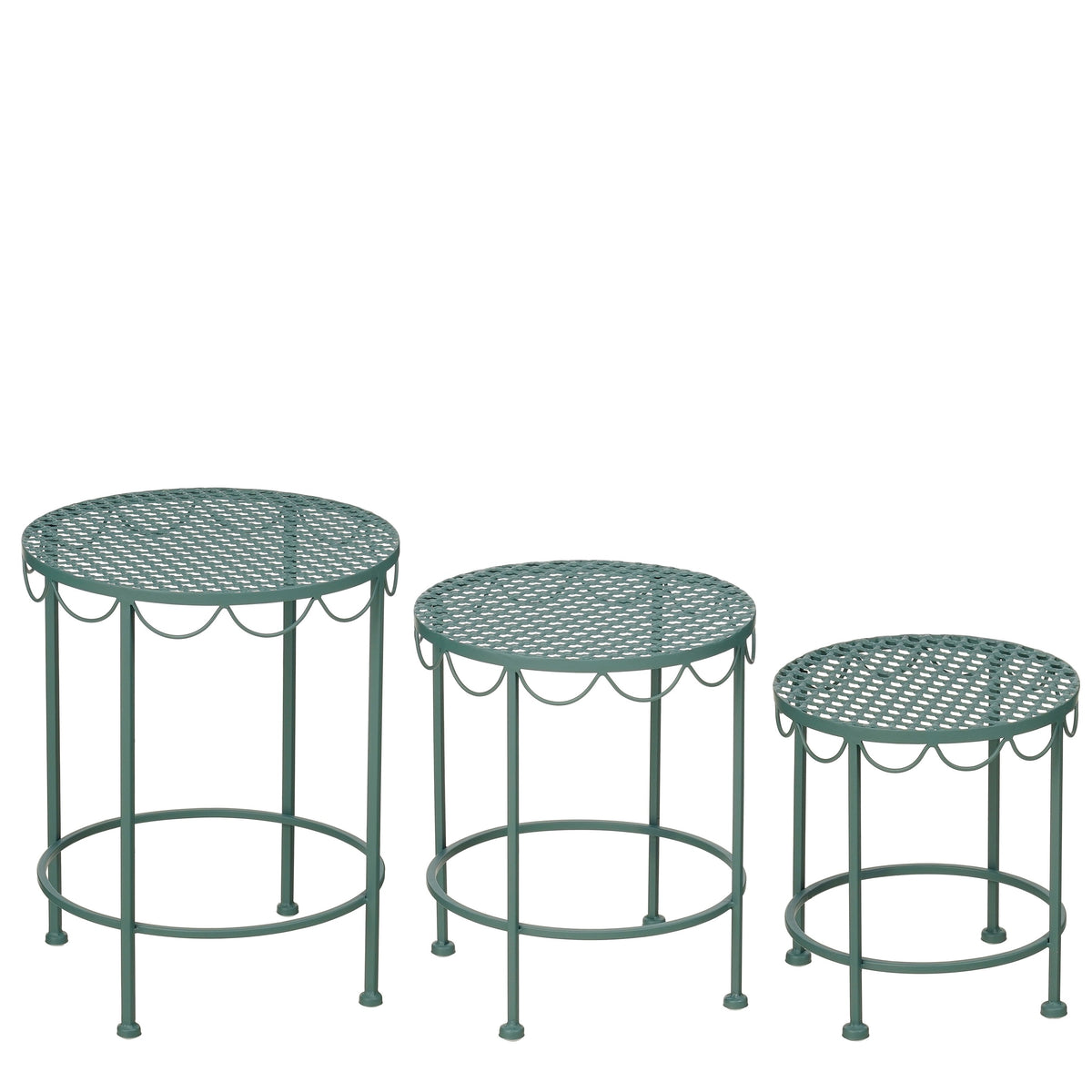 Mica Decorations Marseille Plantenrek Plantentafel Set van 3 - Plantenstandaard met Drie Hoogtes - Plantentafeltje voor Binnen en Buiten - Open