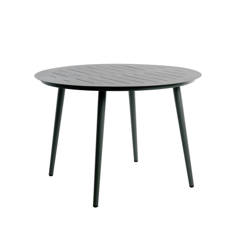INARI - Table de jardin ronde 4 places en aluminium carbone