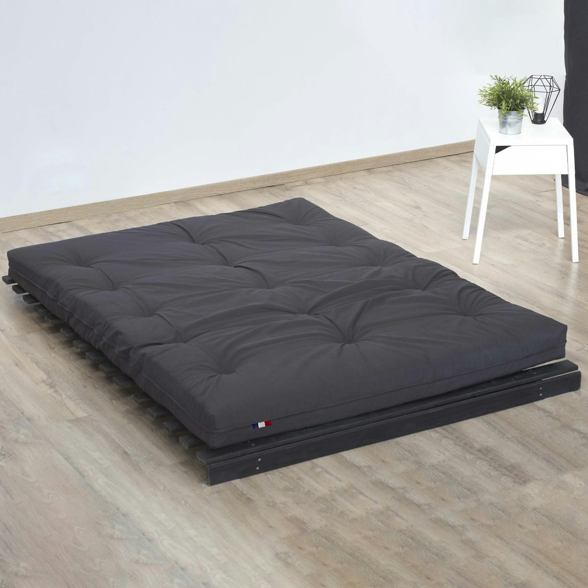 FUTON LATEX - Matelas futon Latex Gris Anthracite 90x190