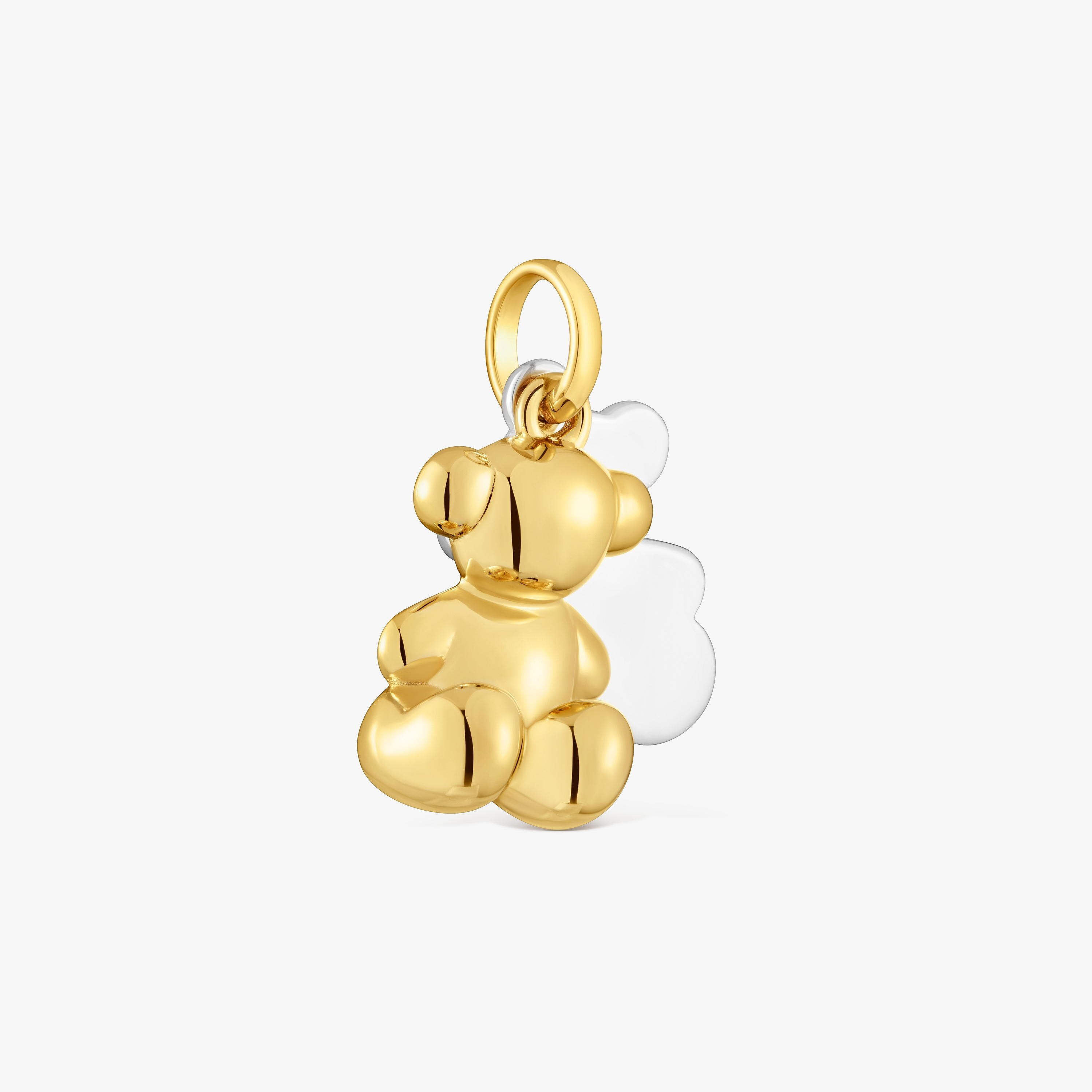Colgante bicolor con doble oso Bold Bear