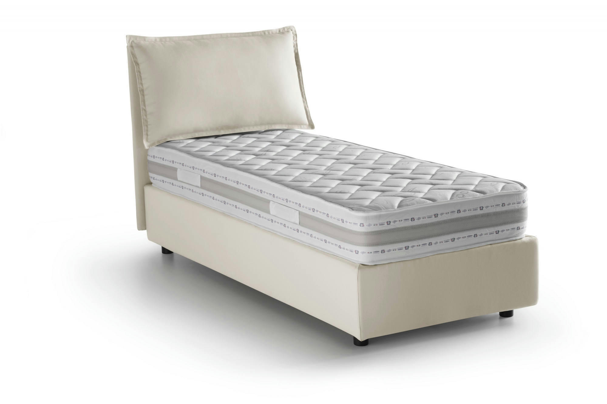 DPAL - Lit en tissu 90x190 cm beige