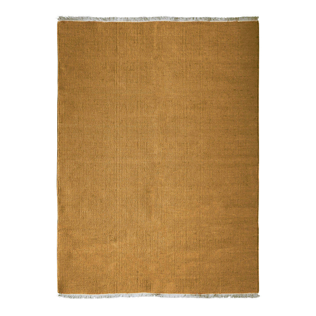 ESSENCE - Tapis en jute et coton avec franges ocre 120x170