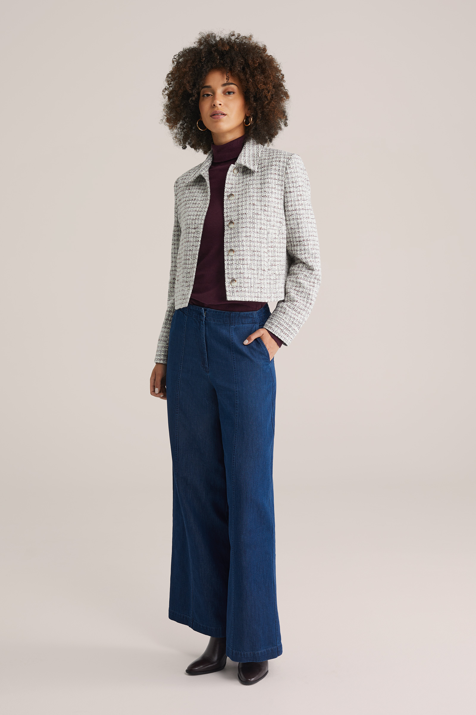 Dames slim fit boucl&eacute; vest