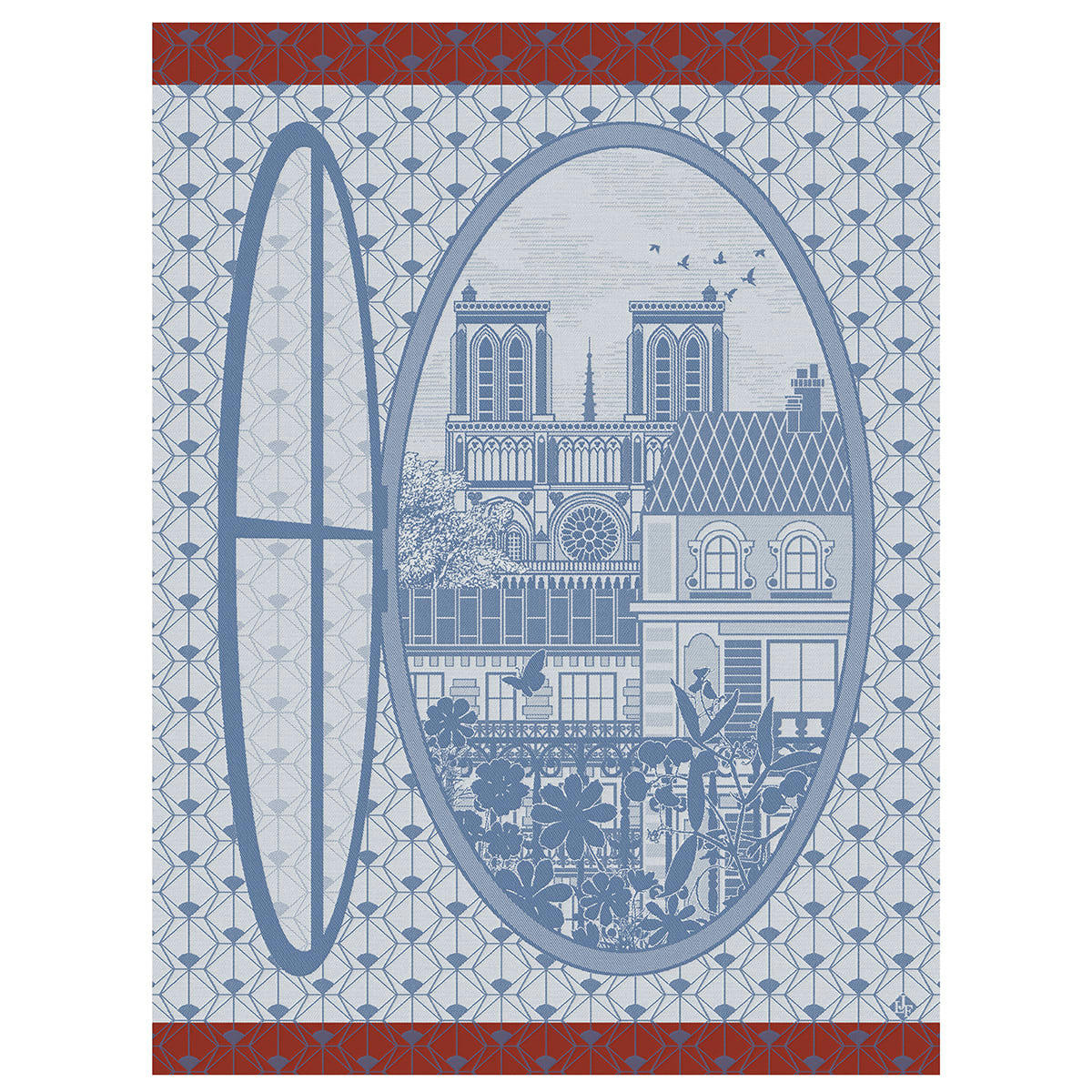 FENÊTRE SUR PARIS - Torchon en coton capucine 60 x 80