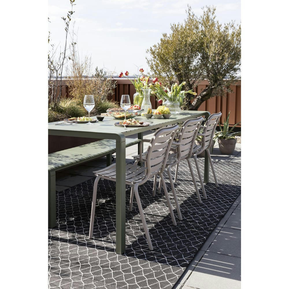 VONDEL - Lot de 2 chaises de jardin en métal beige