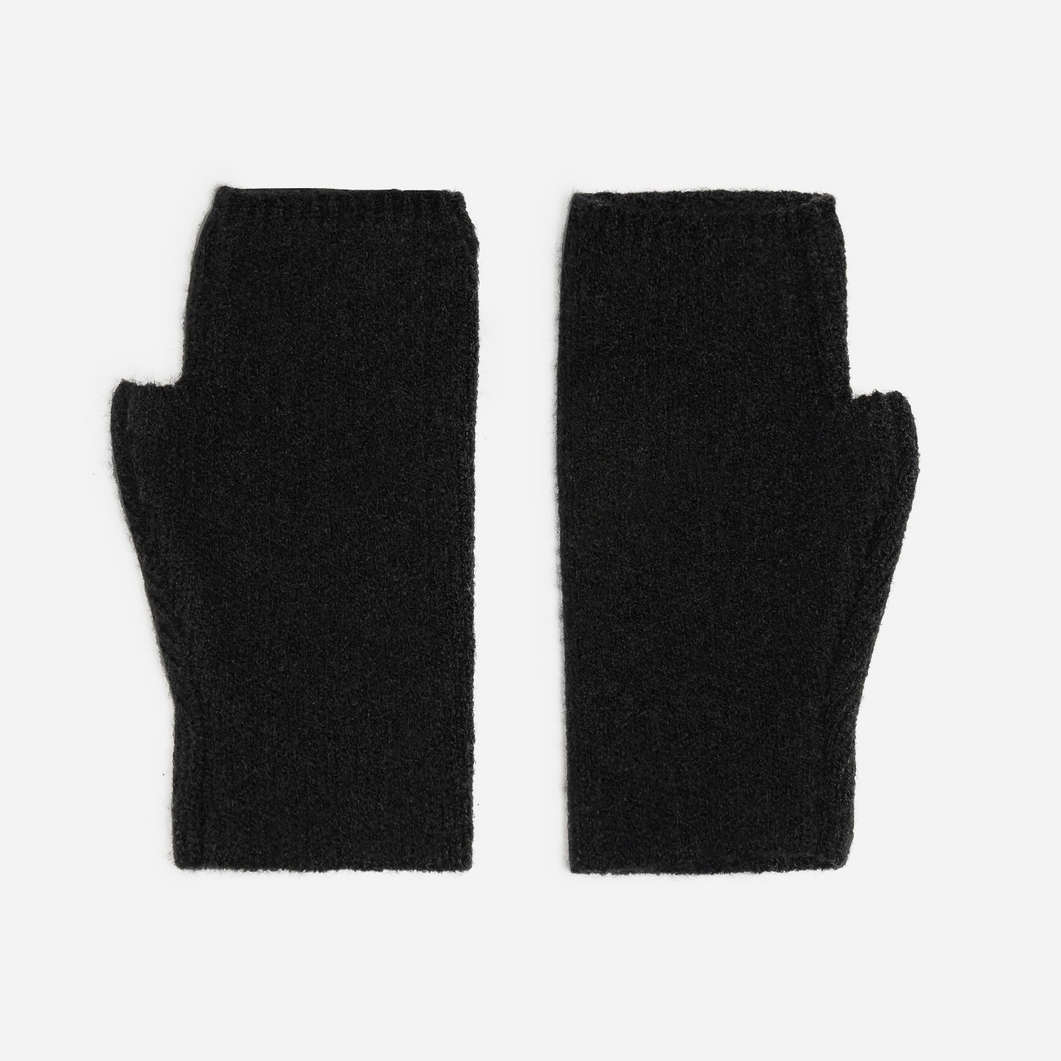 Mitaines TEXTO noires tricot décor strass