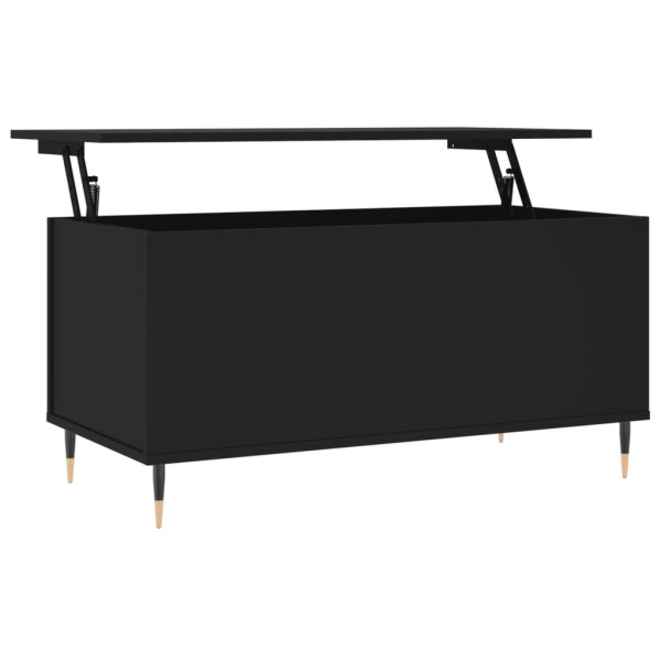 Stolik Kawowy Ława Stół Czarny 90x44.5x45 Podnoszony Blat Do Salonu