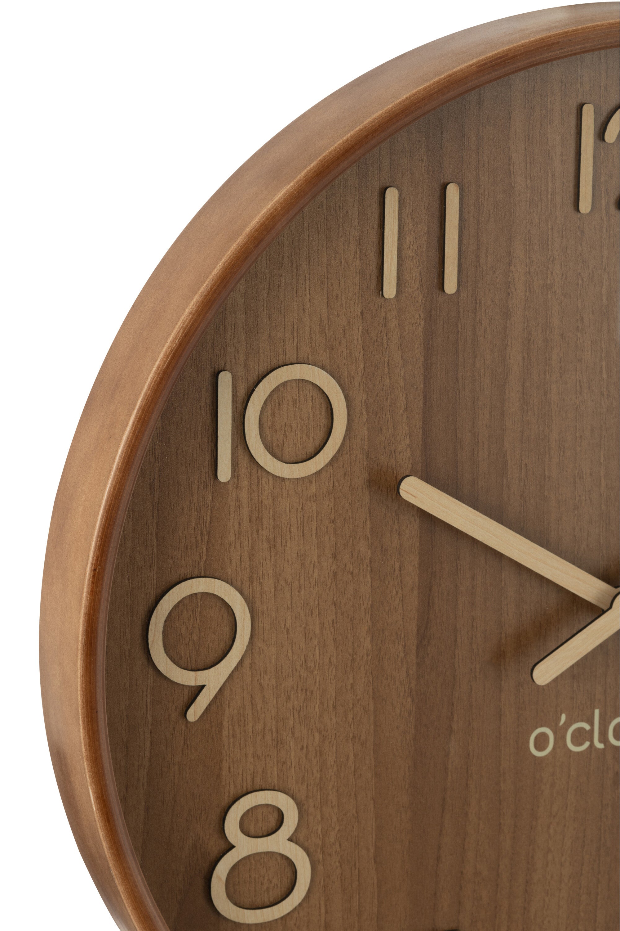 J-Line klok - multiplex hout - donker naturel - large - Ø 53