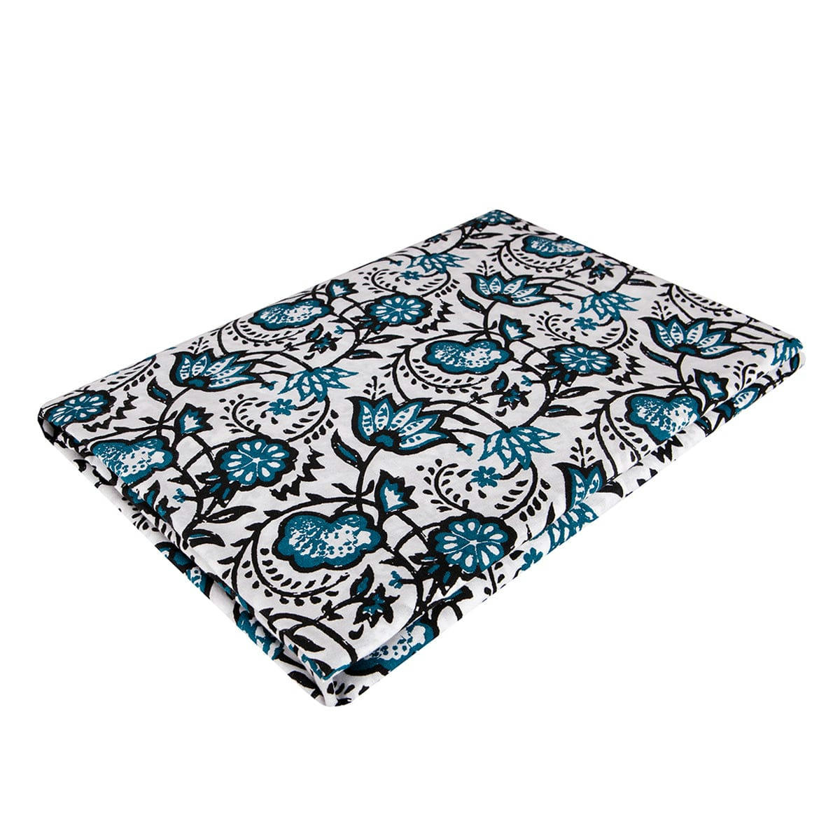 CARMA - Nappe coton  150x300 bleu peacock