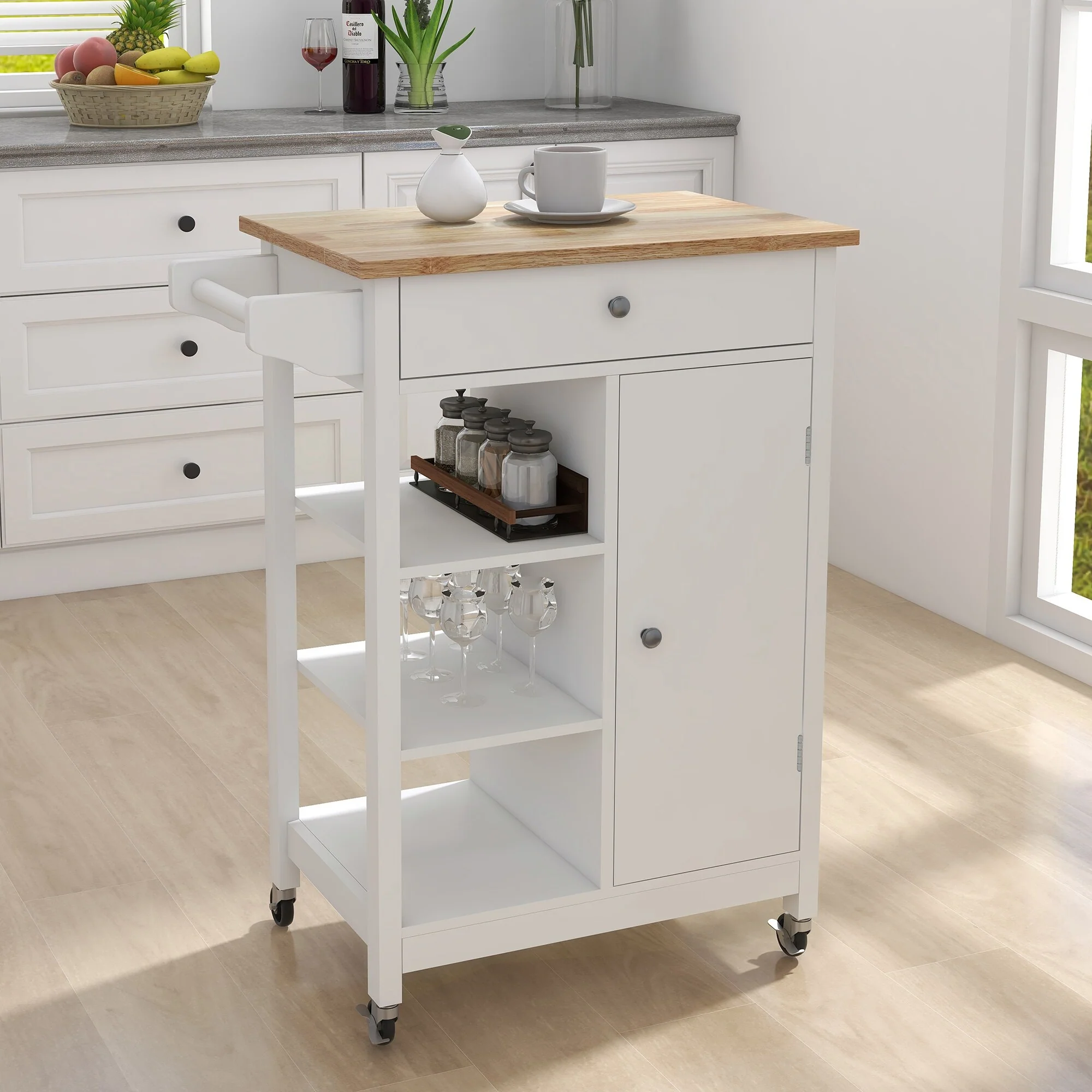 MM Kitchen island rolling trolley cart