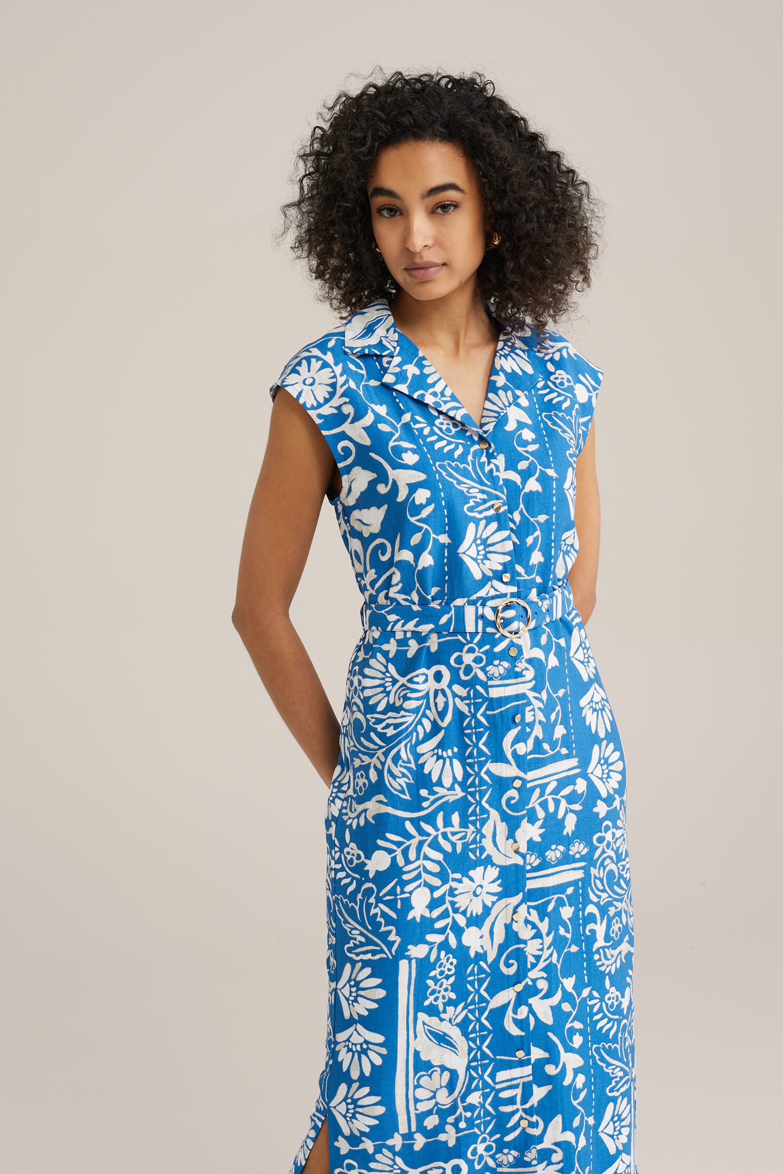 Dames Midi jurk met ceintuur