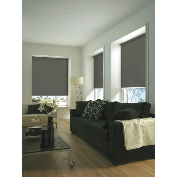 Seitenzug-Rollo, grau, Uni, Polyester