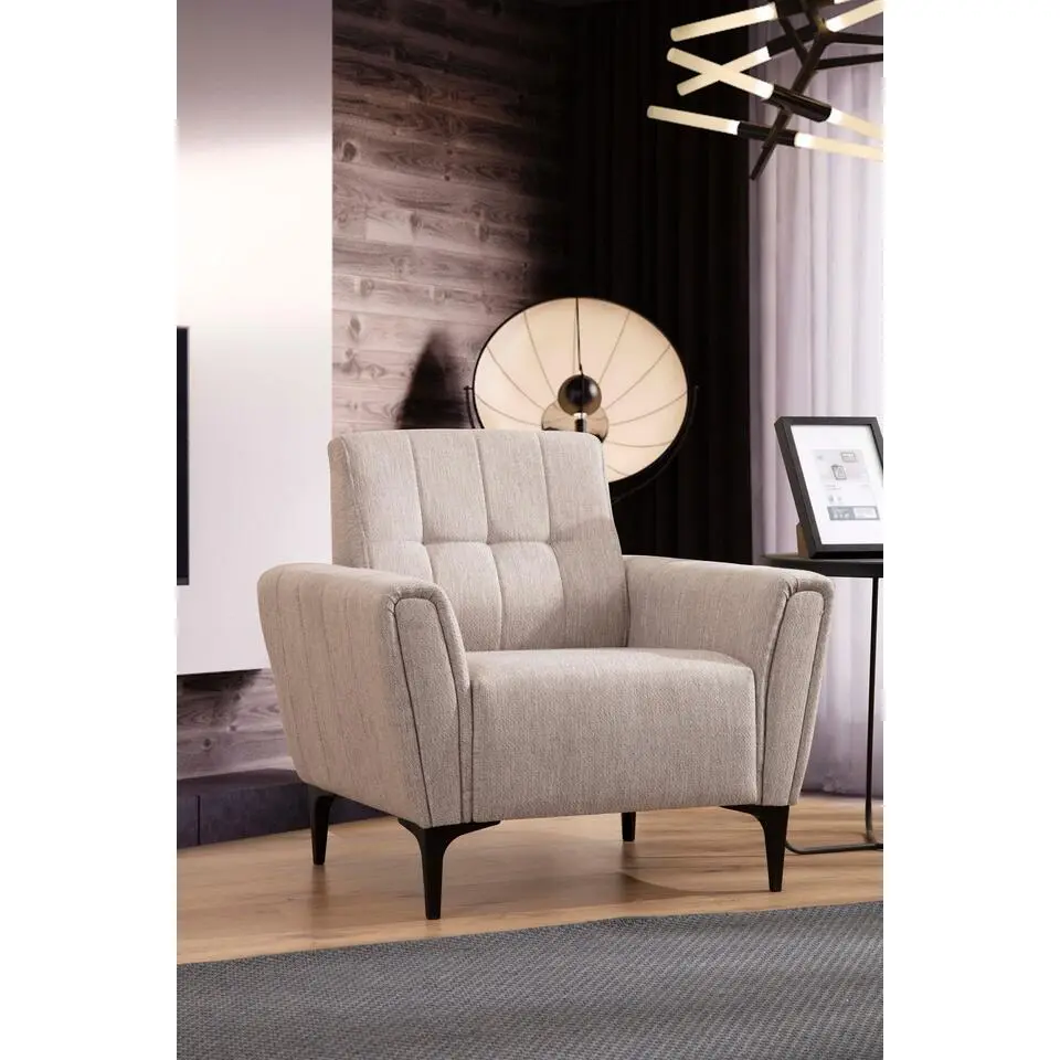 Fauteuil Beige Stof - Zithoogte 43cm - 90x95x77cm - Hamlet