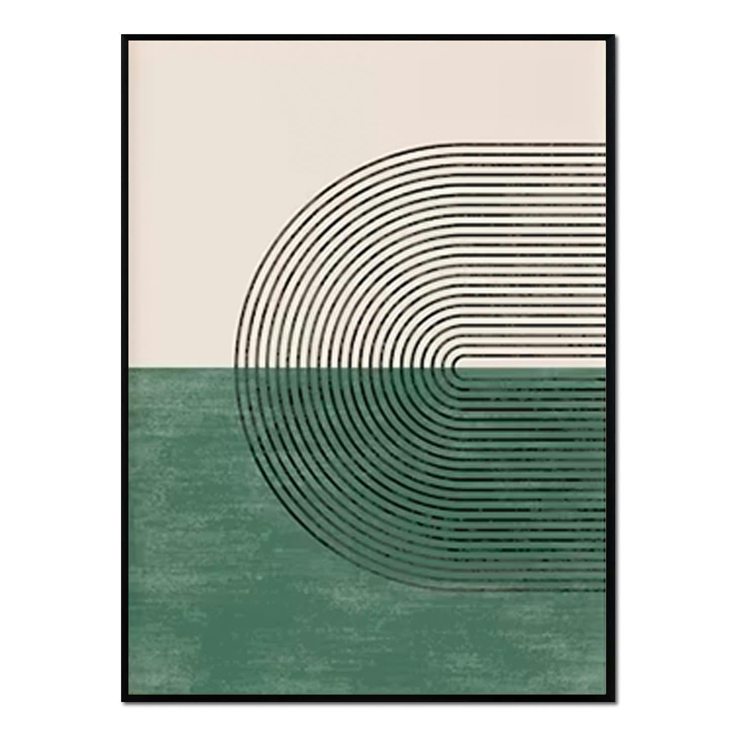 MINIMALISMO - Affiche avec cadre noir -  géométrie abstraite - 50x70