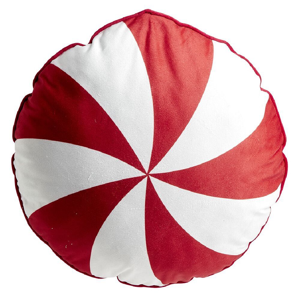 Coussin bonbon rouge et blanc Ø40cm