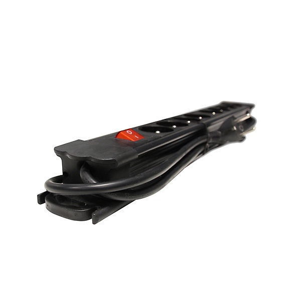 Multiprise 8x16A   interrupteur - 1,5 m - Noir - Chacon