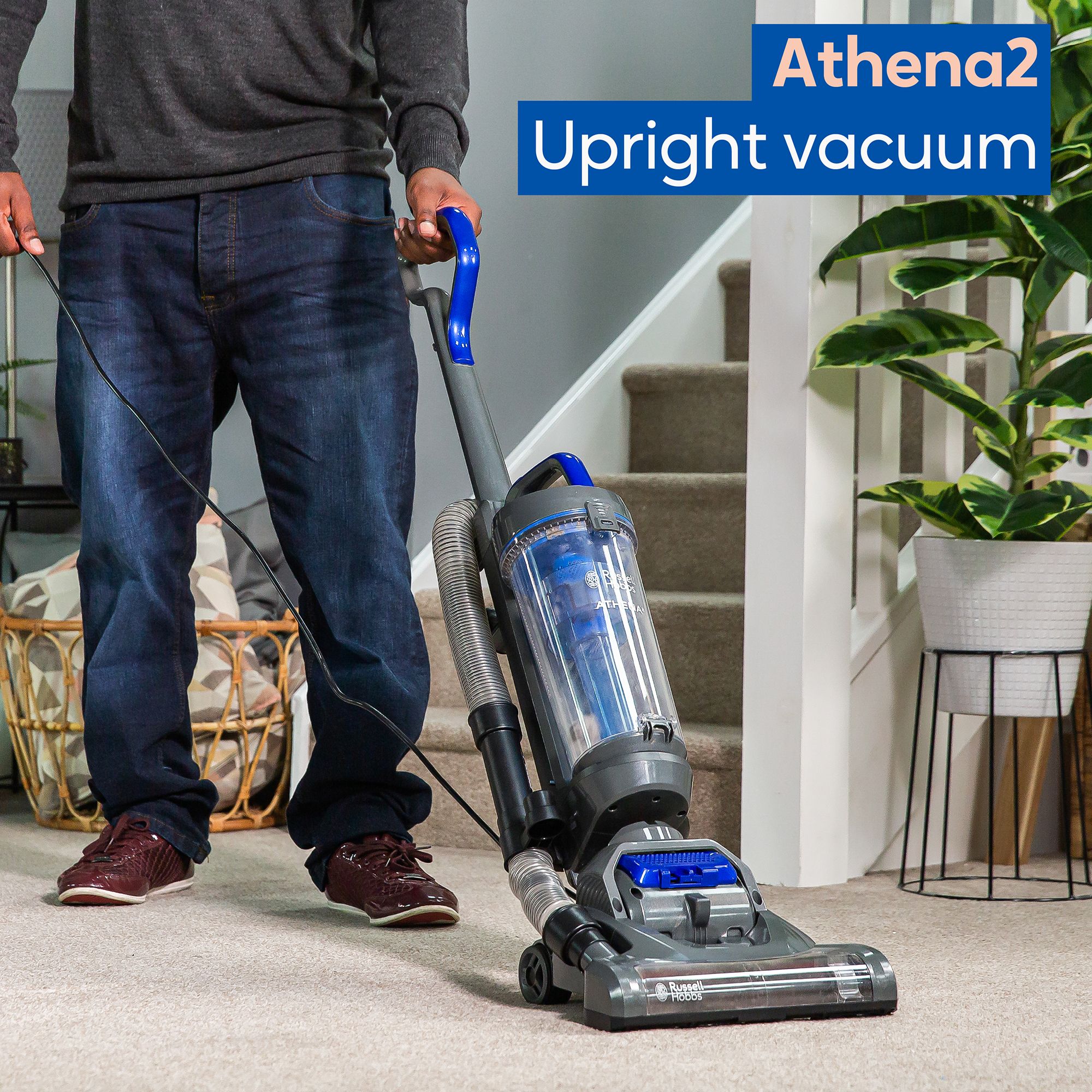 Russell Hobbs Upright Vacuum 400W Sponge Filter Blue 3 in 1 RHUV5101