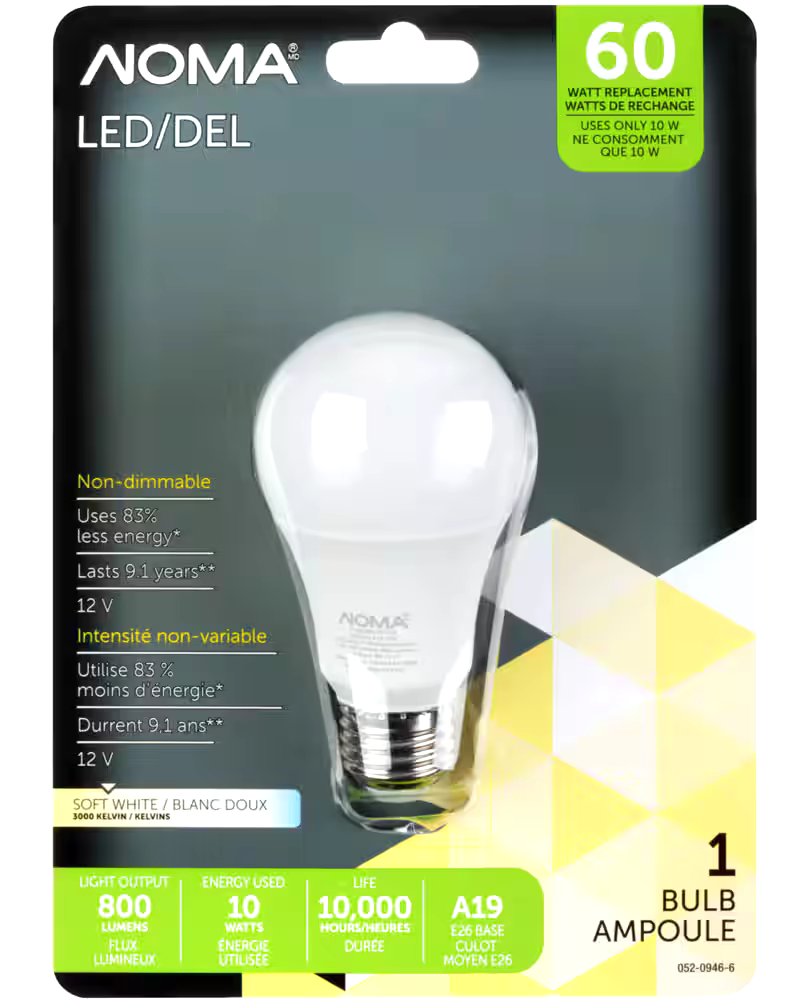 NOMA 12V A19 60W RV/Boat LED Bulb