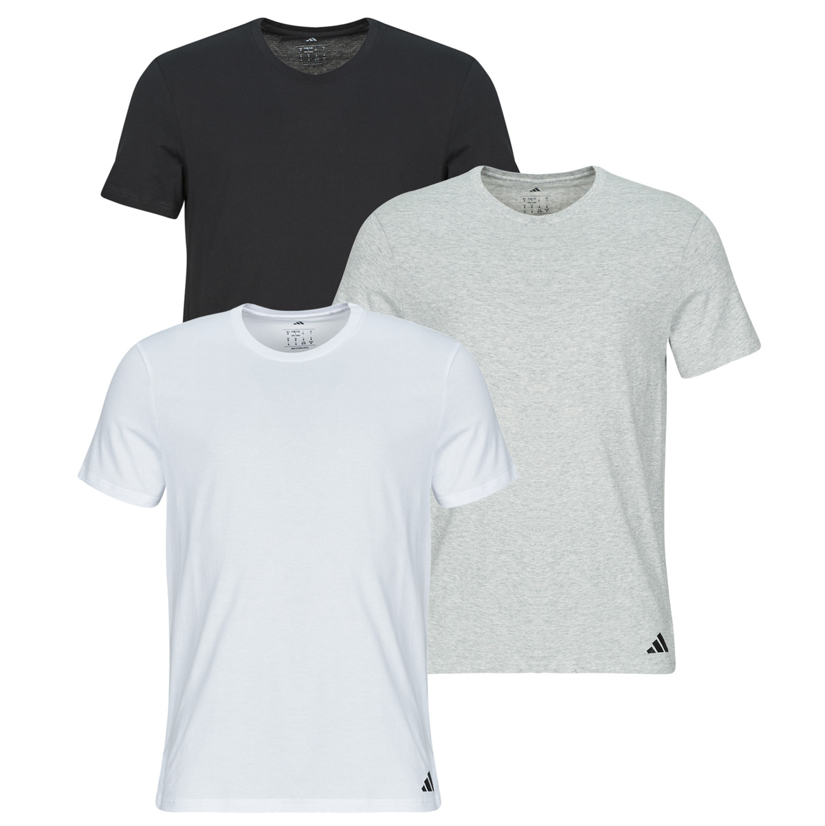 adidas - ACTIVE CORE COTTON Pack de 3 - Black / White / Grey